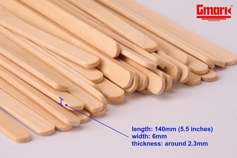 Gmark 5.5" Premium Wood Stirrer 2.3mm thick 100 pc - Wood Coffee Stir Sticks for Tea Beverage, Corn Dog Stick Craft Stick 100/Bag GM1115A - Image 2